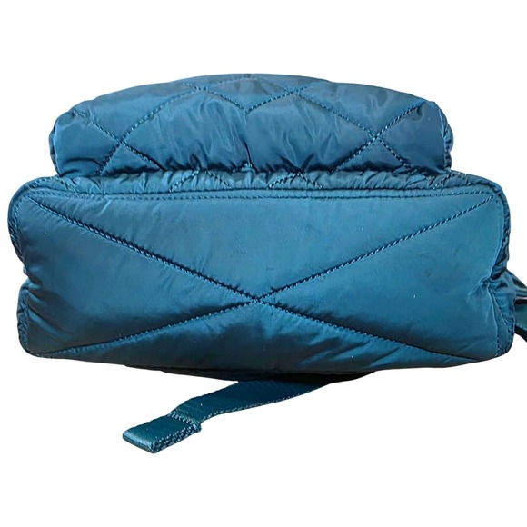Marc Jacobs Crosby Quilted Nylon Backpack Teal Green Zip Pocket Adjustable - Picture 9 of 16